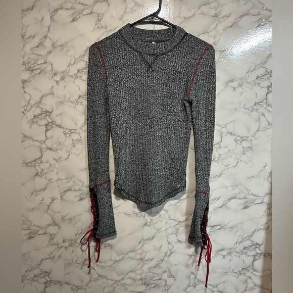 Free People Mountaineer Black Long Sleeve Mock Neck Top Size XS - Picture 4 of 11